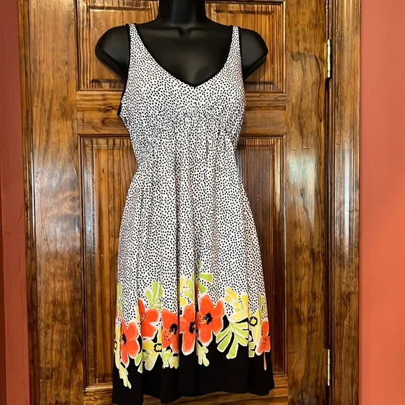 NWOT Polka Dot & Tropical Floral Dress - Picture 1 of 4